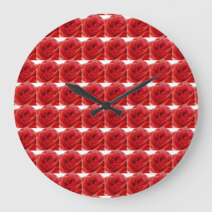 Grande Horloge Ronde rose rouge