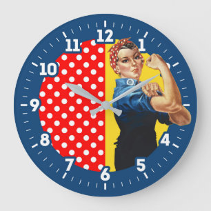 Grande Horloge Ronde Rosie la conception graphique americana de rivoir