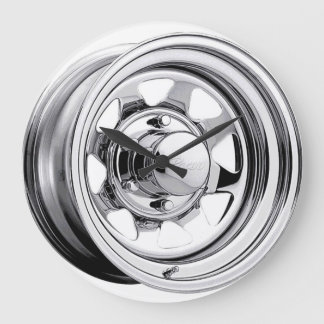 Grande Horloge Ronde Roue Chrome brillante