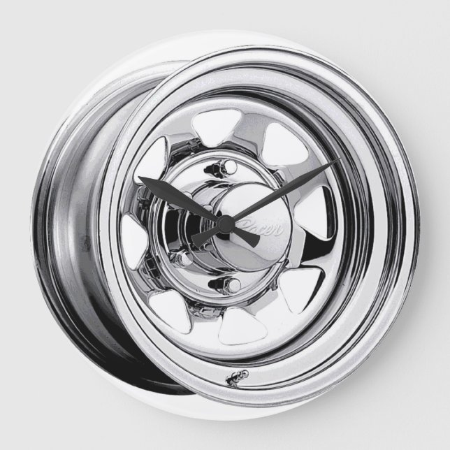 Grande Horloge Ronde Roue Chrome brillante (Recto)