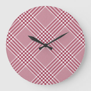 Grande Horloge Ronde Rouge blanc cristallin Plaid : Tweeter Tartan