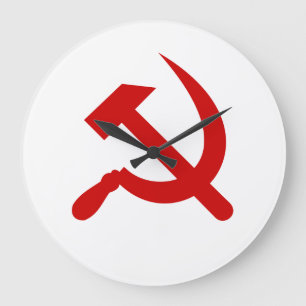 Grande Horloge Ronde Rouge Communism hammer and Sickle