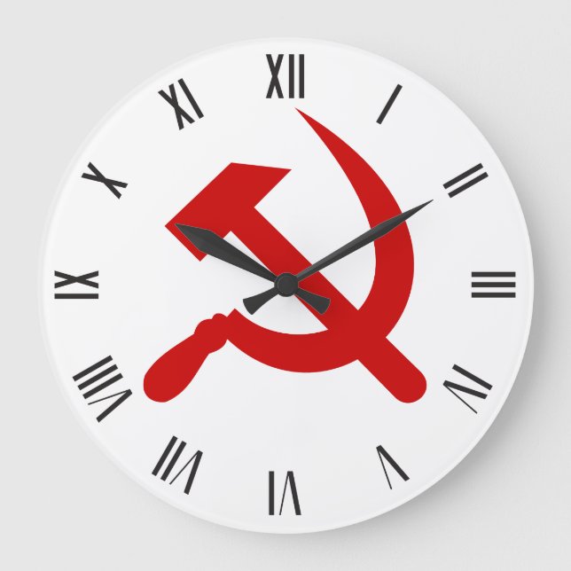 Grande Horloge Ronde Rouge Communism hammer and Sickle (Recto)