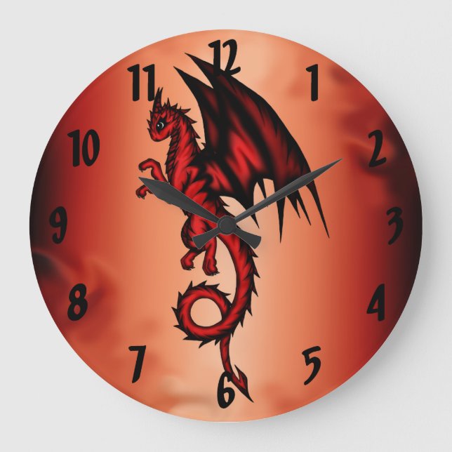 Grande Horloge Ronde Rouge de dragon (Recto)