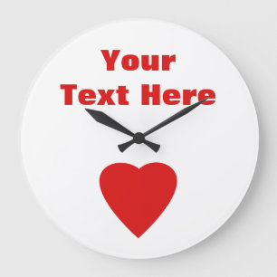 Grande Horloge Ronde Rouge love heart.