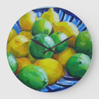 Grande Horloge Ronde round clock with lemons and lilions