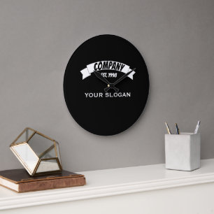 Grande Horloge Ronde Ruban de bannière, nom de l'entreprise