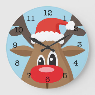 Grande Horloge Ronde Rudolph Le Nose rouge