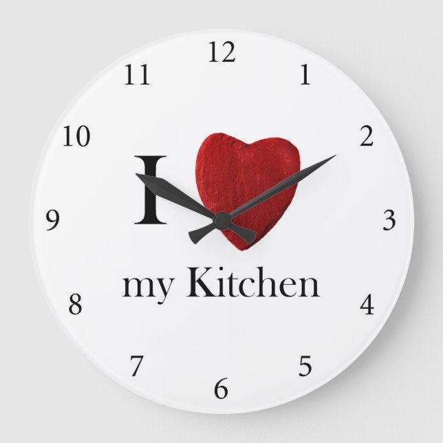 Grande Horloge Ronde Runde Wanduhr J'aime ma cuisine (Recto)