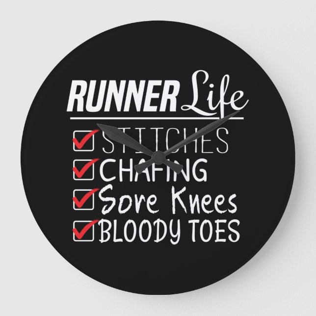 Grande Horloge Ronde Runner's Life Funny Marathon Running Checklist (Recto)