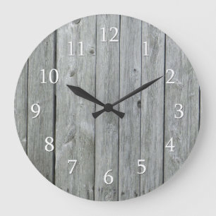 Grande Horloge Ronde Rustic Country  Wood