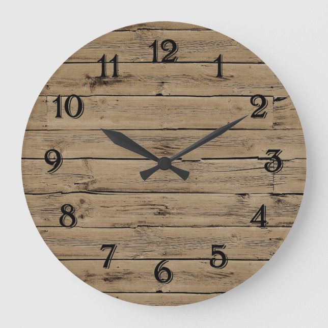 Grande Horloge Ronde Rustic Faux Wood (Recto)