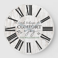 Rustic Wood Farmhouse Salutation Nom de famille