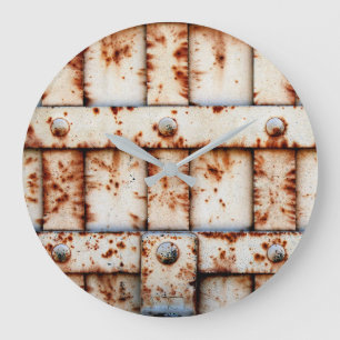 Grande Horloge Ronde Rusty Wall