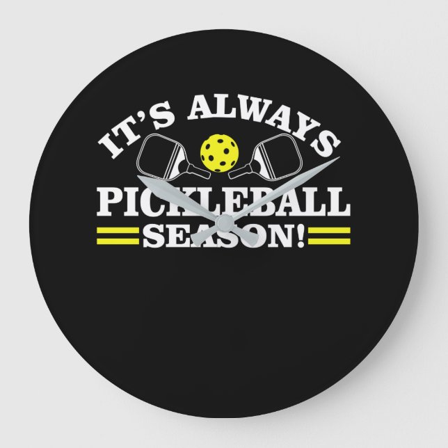 Grande Horloge Ronde Sa Saison Toujours Pickleball Fantaisie Chemise (Recto)