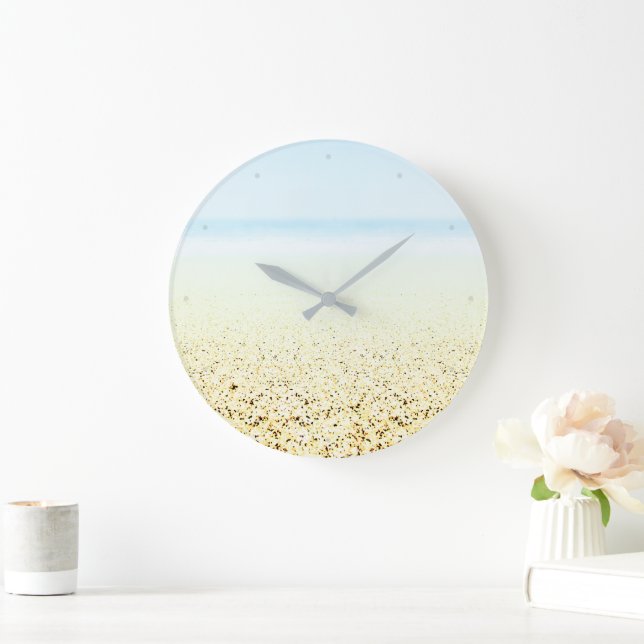 Grande Horloge Ronde Sable et mer Calme Côté (Maison)