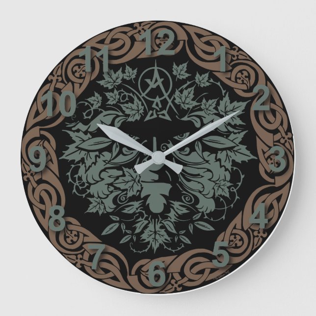 Grande Horloge Ronde Sac fourre-tout de Green Man (Recto)