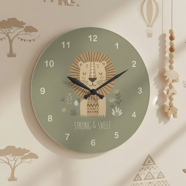Grande Horloge Ronde Safari Portrait Lion ID1264 (Créateur téléchargé)