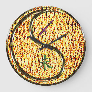 Grande Horloge Ronde Sagittaire & Chèvre de Feu