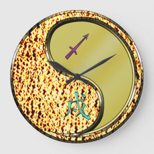 Grande Horloge Ronde Sagittaire & Chien Métal