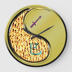 Grande Horloge Ronde Sagittaire & Serpent de Métal
