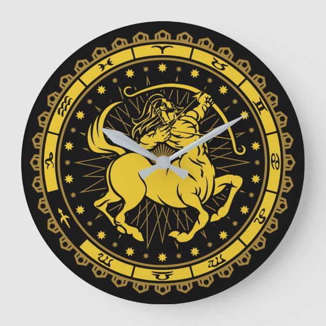 Grande Horloge Ronde Sagittaire - Symbole - Symbole - Horoscope (Recto)