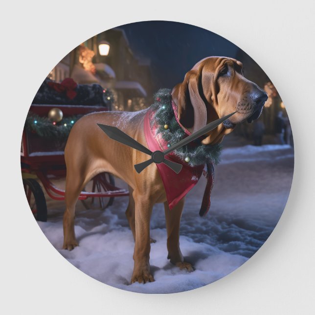 Grande Horloge Ronde Saison Festive de Noël de Bloodhound (Recto)
