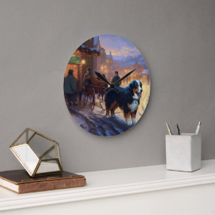 Grande Horloge Ronde Saison Festive de Noël de la Montagne bernoise