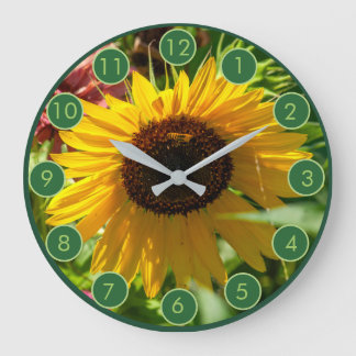 Grande Horloge Ronde Saison Tournesol Toute l'Année