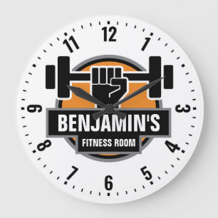 Grande Horloge Ronde Salle De Fitness À Mur Personnalisé