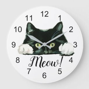Grande Horloge Ronde Salut ! Chat