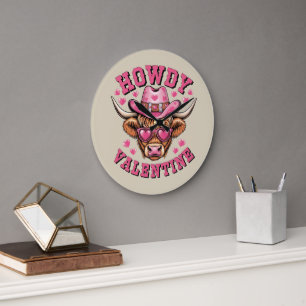 Grande Horloge Ronde Salut Saint-Valentin Vache Saint-Valentin Coquette
