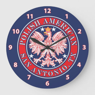 Grande Horloge Ronde San Antonia Texas Aigle polonaise américaine