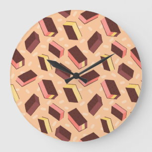 Grande Horloge Ronde Sandwich à la crème glacée rétro amusant