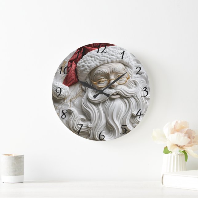 Grande Horloge Ronde Santa Claus art de secours (Maison)