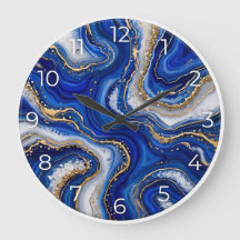 Sapphire Blue Agate Epoxy Wall Clock