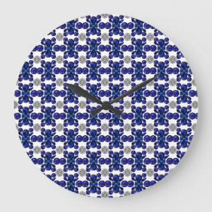 Grande Horloge Ronde Sapphire Diamant Gemstone Art Blue
