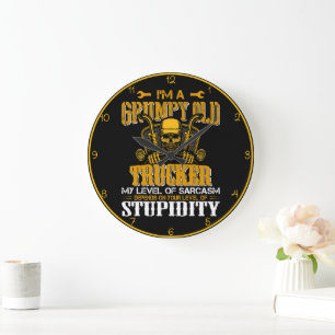 Grande Horloge Ronde Sarcasme du vieux camion grincheux