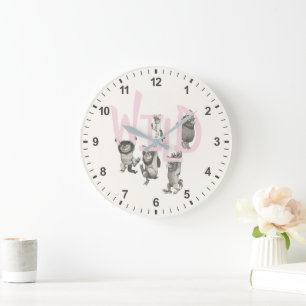 Grande Horloge Ronde SAUVAGE   Bêtes sauvages et Max - Rose