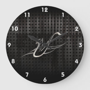 Grande Horloge Ronde Saxophone grunge