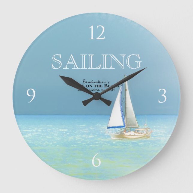 Grande Horloge Ronde Scène de bateau à voile (Recto)
