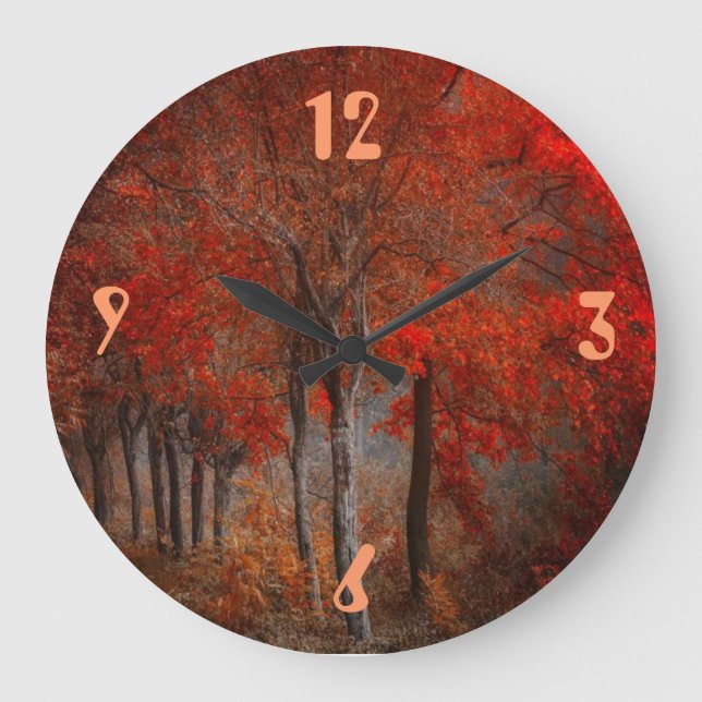 Grande Horloge Ronde Scène forestière vintage (Recto)