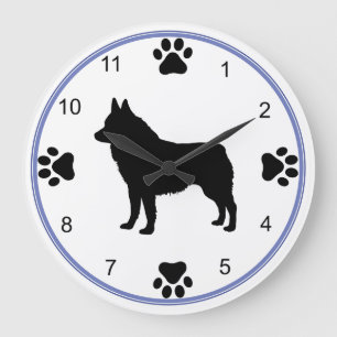 Grande Horloge Ronde Schipperke silhouette