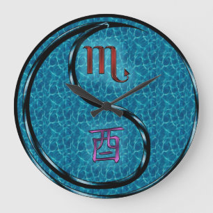 Grande Horloge Ronde Scorpion & Coq d'Eau