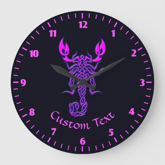 Grande Horloge Ronde Scorpion de noeud céleste pourpre (Recto)