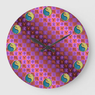 Grande Horloge Ronde Scorpion & Métal Sanglier