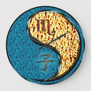 Grande Horloge Ronde Scorpion & Rat de feu