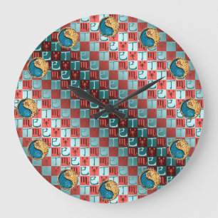 Grande Horloge Ronde Scorpion & Serpent de feu