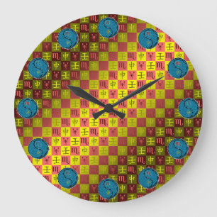 Grande Horloge Ronde Scorpion & Singe d'eau