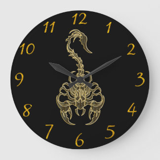 Grande Horloge Ronde scorpion venimeux or insecte très venimeux